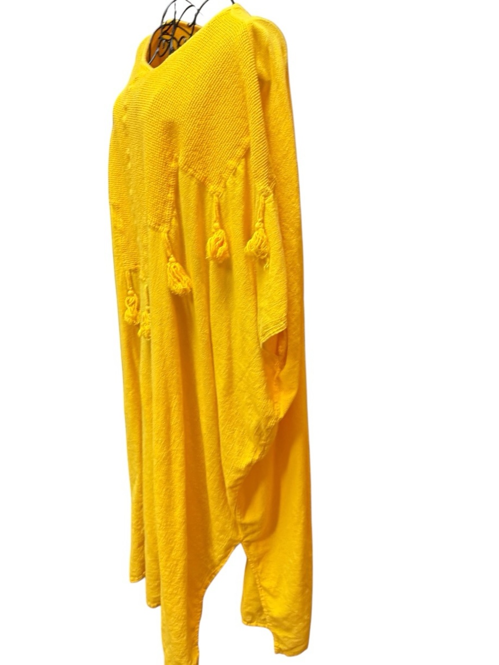Dunes 100% Cotton Boho Tassel Kaftan Dress in Vibrant Yellow Orange - Picture 6 of 8